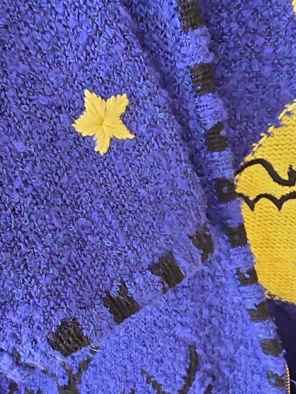 Mandal Bay Vintage 90s Halloween Zip Knit Cardigan Pumpkin Black Cat Bats XL - Picture 6 of 16